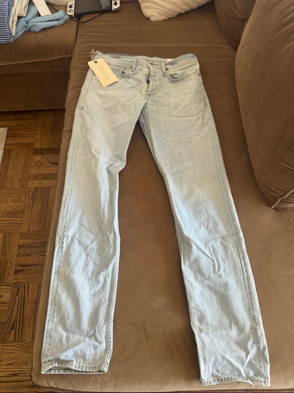 rag & bone Men Skinny Jeans in Light Blue